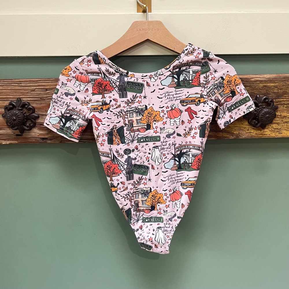 Elisabeth + Faith Kids Pink NYC Halloween Leotard Bodysuit Size 6/7 Cornelia St